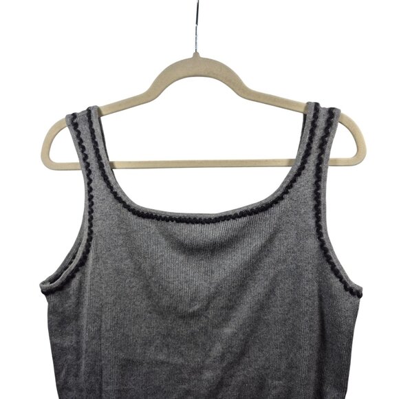 MAG Sweater Womens XL Gray Knit Vest Silk Cashmere Blend Sleeveless Top Y2K - Picture 3 of 6